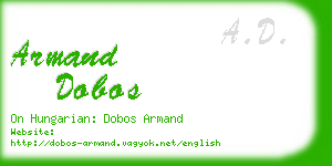 armand dobos business card